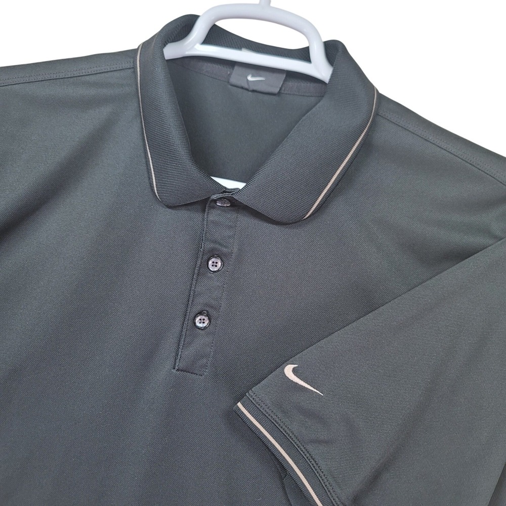 Nike Golf Fit Dry Polo Shirt Mens XL Black Short Sleeve Pique Performance Golf
